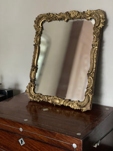 Small Decorative antique gilt gold gesso plaster mirror