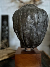 Load image into Gallery viewer, Vintage Mid century Art School Studio plaster bust sculpture head boy on wooden plinth