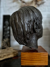 Load image into Gallery viewer, Vintage Mid century Art School Studio plaster bust sculpture head boy on wooden plinth