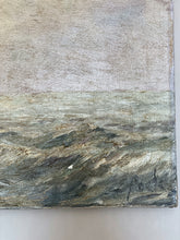Load image into Gallery viewer, Belgium Vintage Antique nautical seascape oil painting on stretched canvas