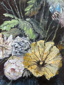 Digby Page British Artist Still Life Floral study Painting in oils on stretched canvas signed