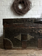 Load image into Gallery viewer, Antique Dutch Colonial East India 18th Century chest leather studded camphor coffer wooden trunk