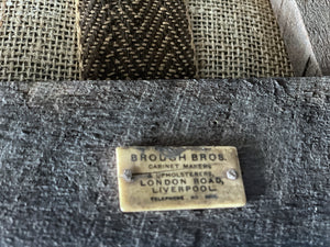An Elegant Edwardian Antique turned leg Hall Bench Brough bros London Road Liverpool Makers mark