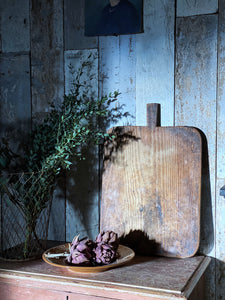 Large vintage European rustic farmhouse wooden bread serving board