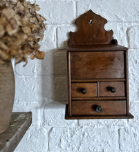 Load image into Gallery viewer, French antique vintage wooden wall mounted salt box candle holder