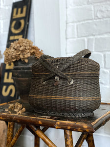 A Decorative French antique wicker bird market basket