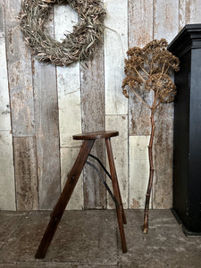 Antique oak wooden folding Atlas stool library kitchen ladders