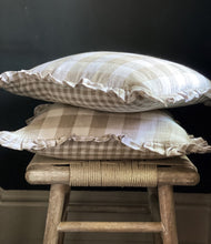 Load image into Gallery viewer, Gingham checked cushions with a frilled edge
