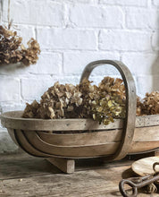 Load image into Gallery viewer, Vintage Rustic Steamed Wood Garden Trug Basket