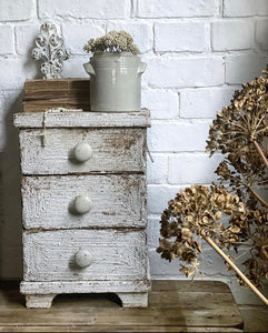 Wooden Mini Chest of Drawers Covered in White Painted Rope