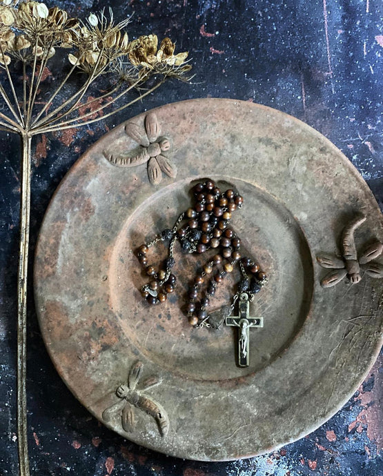 Terracotta Bowl with Dragonflies Embossed around the Edge