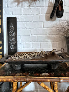 Antique rustic dark wooden Japanese Eastern Oriental serving tray
