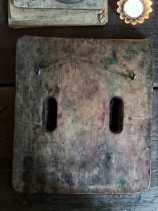 An antique hand carved Indian printing block
