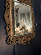 Load image into Gallery viewer, Antique gilded metal decorative mirror with bevelled glass plate