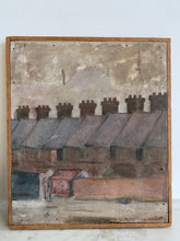 Load image into Gallery viewer, Mid 20th century Modern art school landscape oil painting rooftops