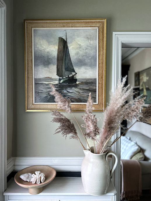 A Mid century Vintage seascape painting signed by Rudolf Guba 1884-1950