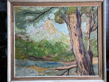 Load image into Gallery viewer, Large framed vintage expressionist abstract landscape oil painting impasto texture