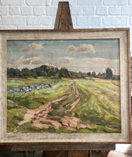 Load image into Gallery viewer, A modernist 20th Century Vintage signed Landscape oil painting on canvas