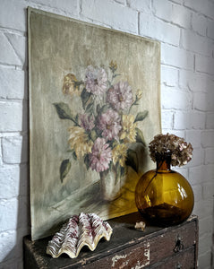 Swedish Vintage Floral Still life oil painting on artists board