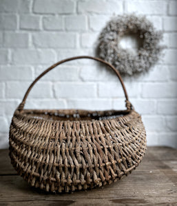 Vintage Rustic Willow woven hand crafted market basket