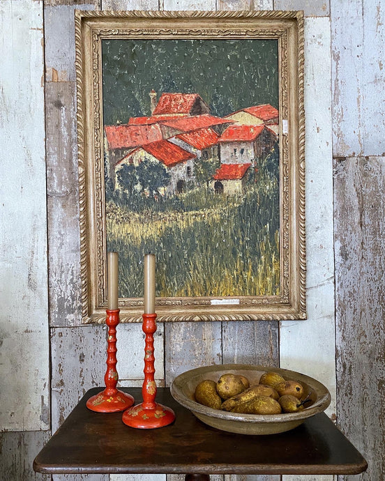 This wonderful vintage French expressionist landscape painting in oils has a wonderful impasto technique finish, giving a fantastic texture to the painting. 