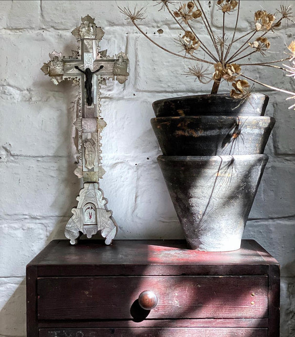 A lovely Vintage decorative Mother of Pearl altar cross