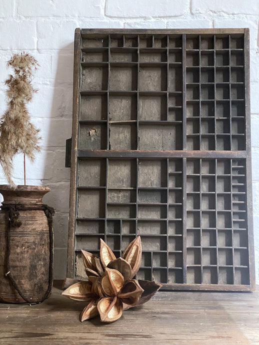 vintage wooden printers tray letter press