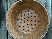 Load image into Gallery viewer, Hungarian Vintage Hand painted terracotta colander bowl