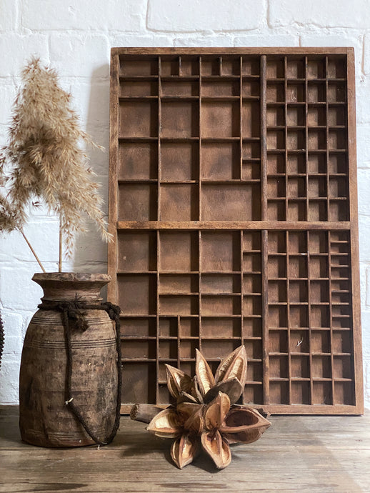 Vintage wooden letter press printers tray