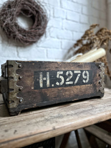 Vintage Industrial Railway Wooden Storage crate number stencilled