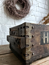 Load image into Gallery viewer, Vintage Industrial Railway Wooden Storage crate number stencilled