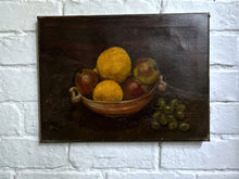 Load image into Gallery viewer, Antique Still Life fruit oil painting on stretched canvas