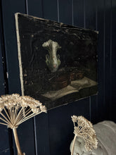 Load image into Gallery viewer, Antique Distressed Still Life Dark and Moody Oil Painting on Canvas