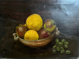 Antique Still Life fruit oil painting on stretched canvas