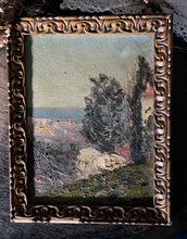 Load image into Gallery viewer, A lovely antique mediterranean landscape oil painting with impasto texture in original frame