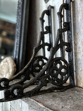 Load image into Gallery viewer, Pair of Original Antique Gothic Wrought Iron Shelf Brackets