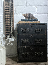 Load image into Gallery viewer, Set of Black Antique Painted Crackle Glaze Table Top Drawers