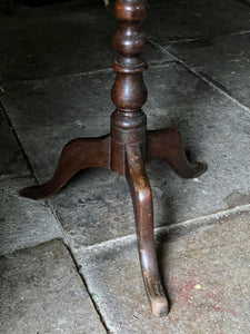 Antique 19th Century Brown wooden bobbin tripod leg wine occasional table