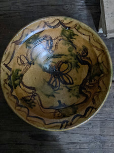 Rustic Terracotta Studio Hand Painted Decorative Bowl