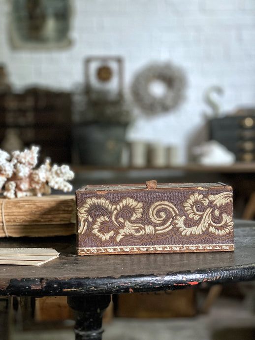 Vintage Hand Carved Decorative Wooden Lidded Box