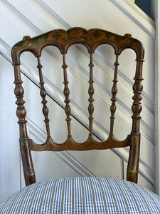 French Napoleon III Chiavari hand painted antique chair
