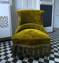 Load image into Gallery viewer, Victorian Damask Velvet Occasional Chair 1880s