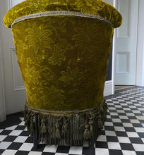 Load image into Gallery viewer, Victorian Damask Velvet Occasional Chair 1880s