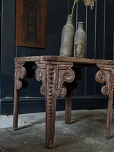 Load image into Gallery viewer, Decorative Carved antique wooden Tibetan Asian Chinese occasional side table side