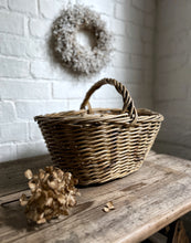 Load image into Gallery viewer, A stencilled French Vintage fruit pickers harvest rustic basket