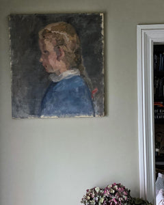 A vintage Swedish portrait in oils on stretched canvas