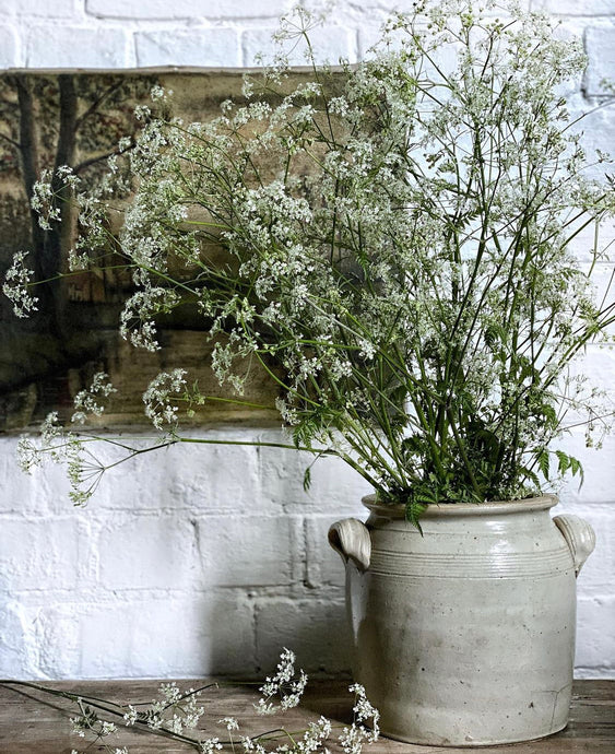 French Vintage Cream Stoneware Confit Pot