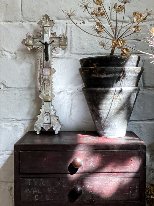A lovely Vintage Decorative Mother of Pearl Altar Cross Crucifix