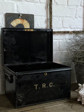 Load image into Gallery viewer, Metal Victorian Initialled Deed Box with Working Lock &amp; Key