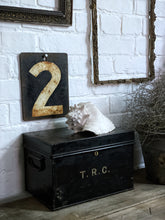 Load image into Gallery viewer, Metal Victorian Initialled Deed Box with Working Lock &amp; Key